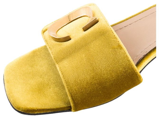 Autre Marque DIOR - Sandali con tacco CD Dior in velluto dorato (T38) D'oro - vista 5