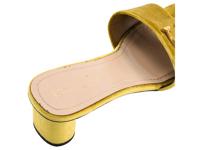 Autre Marque DIOR - Sandali con tacco CD Dior in velluto dorato (T38) D'oro - vista 6