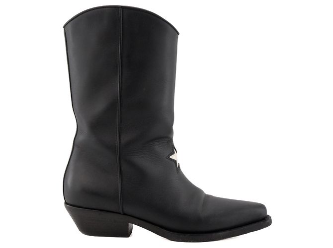 Autre Marque DIOR - Botas LA Dior de piel lisa negra (T37) Negro - vista 2