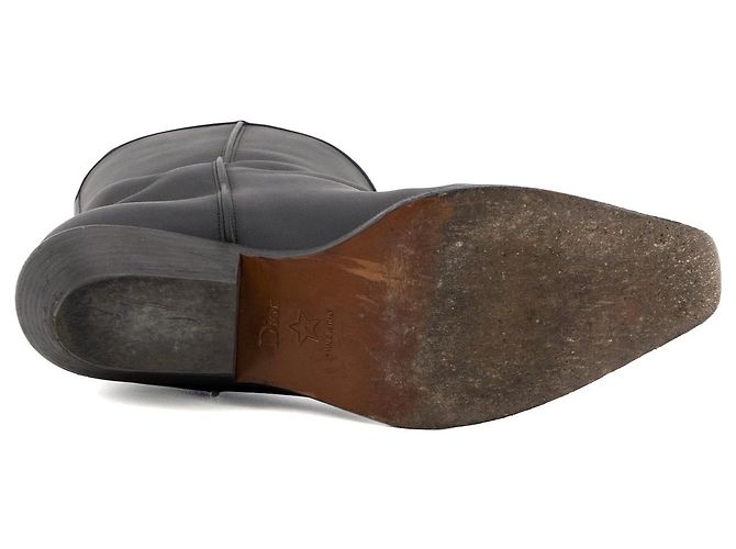 Autre Marque DIOR - Botas LA Dior de piel lisa negra (T37) Negro - vista 4