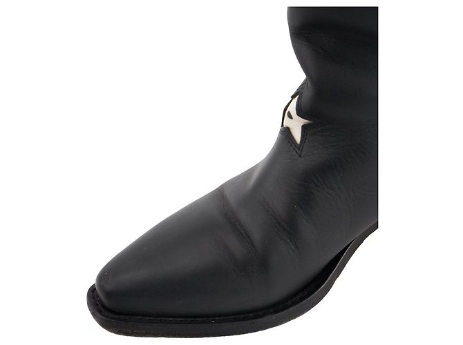 Autre Marque DIOR - Botas LA Dior de piel lisa negra (T37) Negro - vista 6