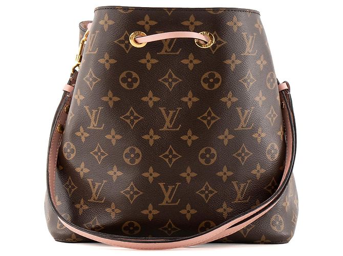 LOUIS VUITTON - Bolsa de ombro Louis Vuitton NéoNoé em tela revestida monogramada e couro rosa Marrom - vista 3