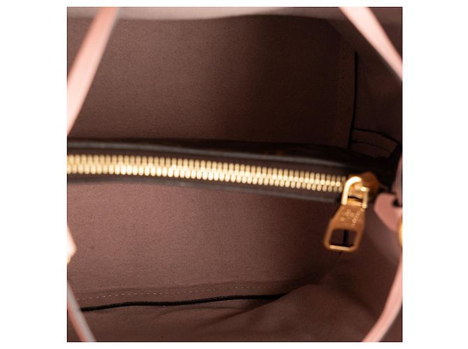 LOUIS VUITTON - Bolsa de ombro Louis Vuitton NéoNoé em tela revestida monogramada e couro rosa Marrom - vista 9