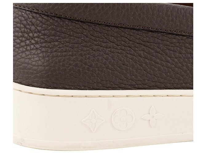 LOUIS VUITTON - Mocasines LV Resort Louis Vuitton en cuero granulado marrón (T42,5) Castaño - vista 6