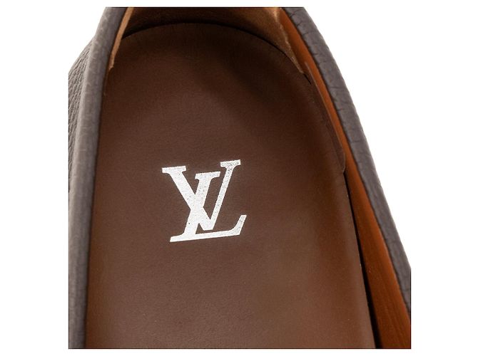 LOUIS VUITTON - Mocasines LV Resort Louis Vuitton en cuero granulado marrón (T42,5) Castaño - vista 7