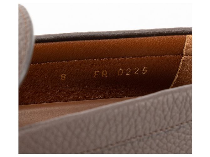 LOUIS VUITTON - Mocasines LV Resort Louis Vuitton en cuero granulado marrón (T42,5) Castaño - vista 9
