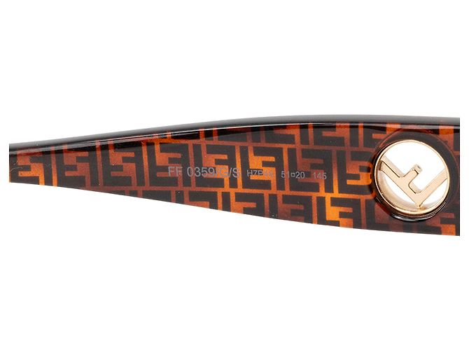 FENDI - Occhiali da sole Fendi in metallo dorato e acetato monogrammato marrone - vista 5