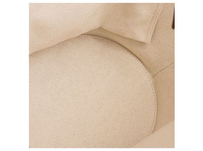 Autre Marque SAINT LAURENT - Borsa Saint Laurent Cabas Rive Gauche in tela beige e pelle marrone Metallico - vista 8