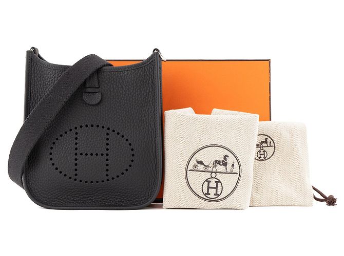 HERMÈS - Borsa a tracolla Evelyne 16 Hermès in pelle clémence caban Blu navy - vista 8