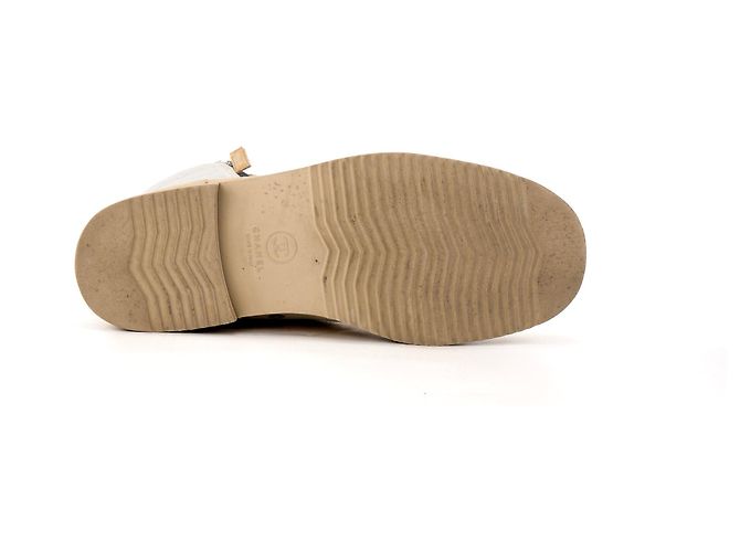CHANEL - Botins Interlocking CC Chanel em camurça e lona bege (T38,5) - vista 3