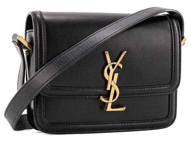 Autre Marque SAINT LAURENT - Borsa a tracolla Solferino small Saint Laurent in pelle liscia nera Nero - vista 2
