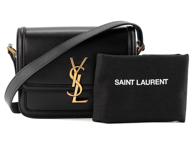 Autre Marque SAINT LAURENT - Borsa a tracolla Solferino small Saint Laurent in pelle liscia nera Nero - vista 8