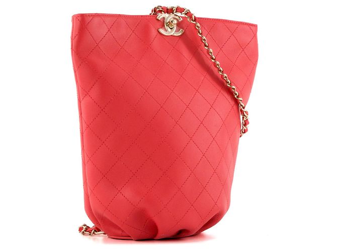 CHANEL - Zaino Chanel in pelle liscia rosa - vista 2