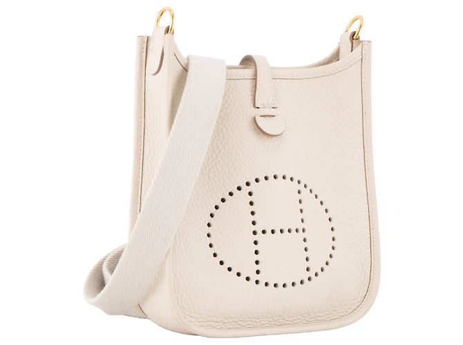 HERMÈS - Borsa a tracolla Evelyne 16 Hermès in pelle clémence beige craie - vista 2