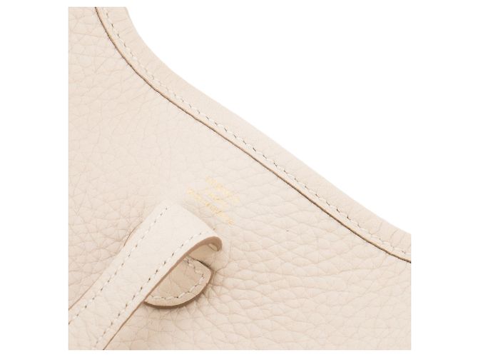 HERMÈS - Borsa a tracolla Evelyne 16 Hermès in pelle clémence beige craie - vista 6