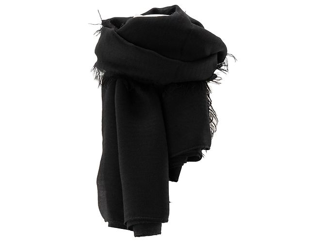 HERMÈS - Bufanda Hermès en cachemira y lana negra Negro - vista 2