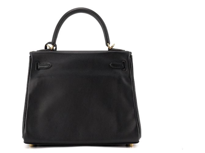 HERMÈS - Borsa a tracolla Hermès Kelly 25 in pelle di vitello swift nera HSS Nero - vista 3
