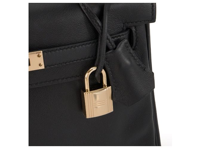 HERMÈS - Borsa a tracolla Hermès Kelly 25 in pelle di vitello swift nera HSS Nero - vista 5