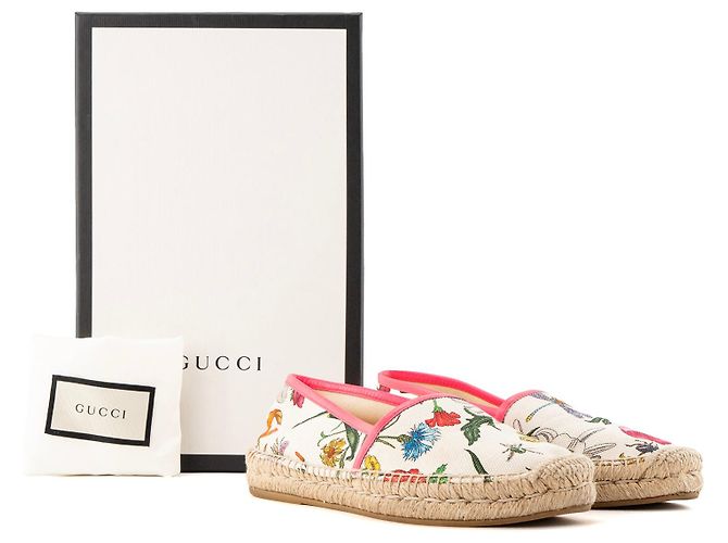 GUCCI - Espadrillas Flora Gucci in tela multicolore (T36) - vista 7