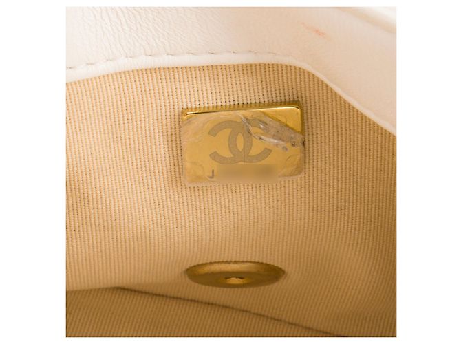 CHANEL - Borsa a tracolla Classique/Timeless Chain in pelle stropicciata bianca Bianco - vista 10