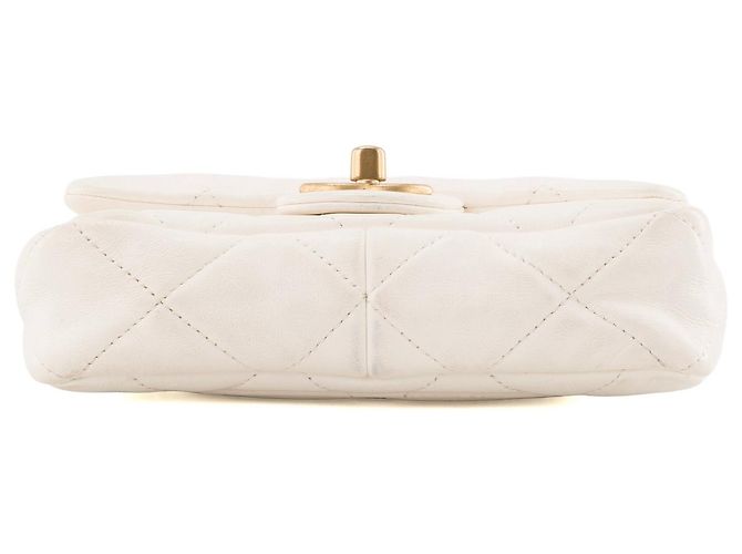 CHANEL - Borsa a tracolla Classique/Timeless Chain in pelle stropicciata bianca Bianco - vista 4