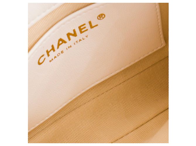 CHANEL - Borsa a tracolla Classique/Timeless Chain in pelle stropicciata bianca Bianco - vista 8