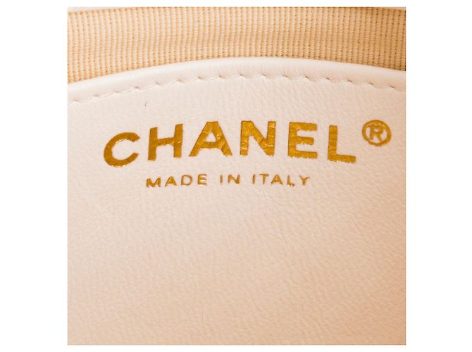 CHANEL - Borsa a tracolla Classique/Timeless Chain in pelle stropicciata bianca Bianco - vista 9
