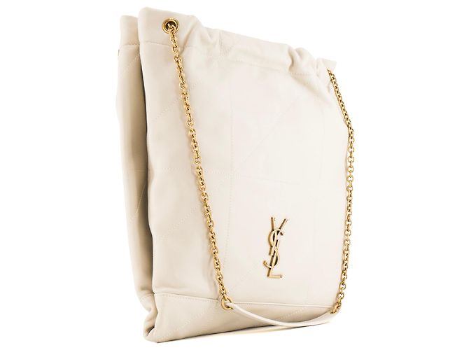 Autre Marque SAINT LAURENT - Saint Laurent Jamie Pochon Schultertasche aus beigem Glattleder - Ansicht 3