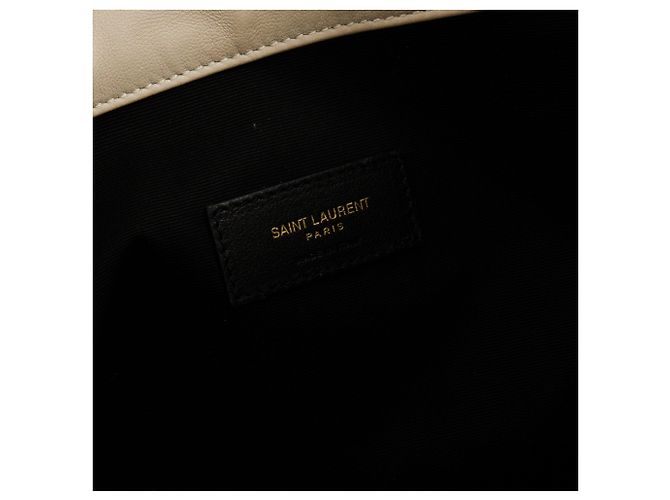 Autre Marque SAINT LAURENT - Saint Laurent Jamie Pochon Schultertasche aus beigem Glattleder - Ansicht 7
