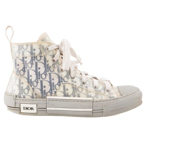 Autre Marque DIOR - Sneakers B23 Dior in toile oblique bianca e grigia (T40) Grigio - vista 2