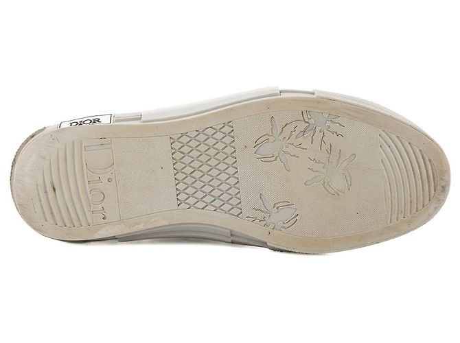 Autre Marque DIOR - Sneakers B23 Dior in toile oblique bianca e grigia (T40) Grigio - vista 3