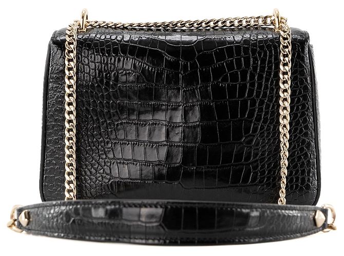 JIMMY CHOO - Borsa a tracolla Palace Jimmy Choo in pelle goffrata nera Nero - vista 3