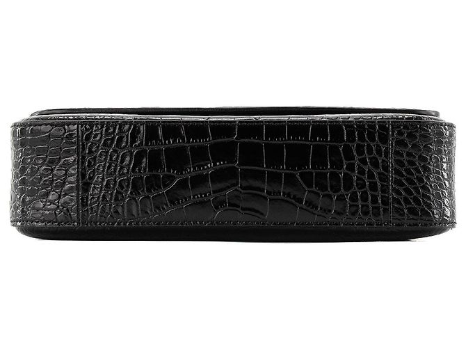 JIMMY CHOO - Borsa a tracolla Palace Jimmy Choo in pelle goffrata nera Nero - vista 4