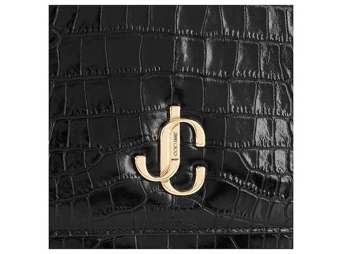 JIMMY CHOO - Borsa a tracolla Palace Jimmy Choo in pelle goffrata nera Nero - vista 5