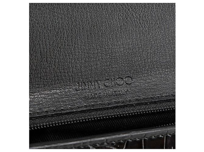 JIMMY CHOO - Borsa a tracolla Palace Jimmy Choo in pelle goffrata nera Nero - vista 6