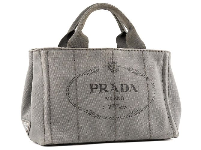 PRADA - Bolso Tote Prada Canapa PM en denim gris - vista 2