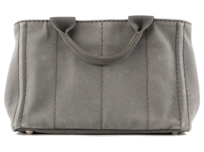 PRADA - Bolso Tote Prada Canapa PM en denim gris - vista 3