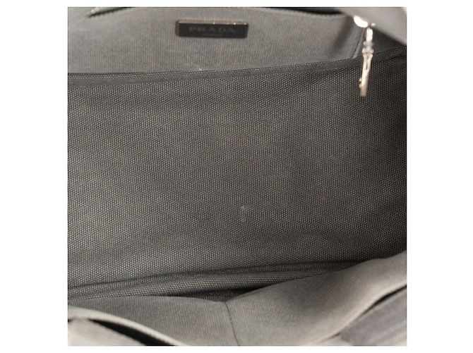 PRADA - Bolso Tote Prada Canapa PM en denim gris - vista 9