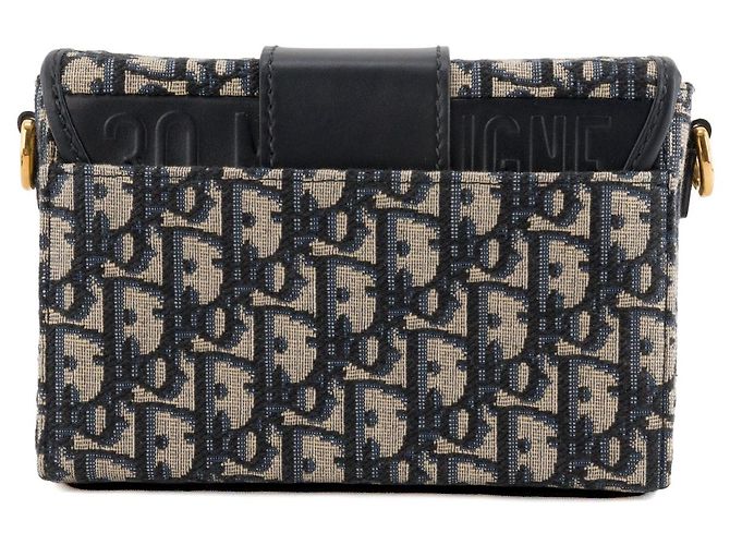 Autre Marque DIOR - Borsa a tracolla 30 Montaigne Box Dior in tela e pelle blu navy - vista 3