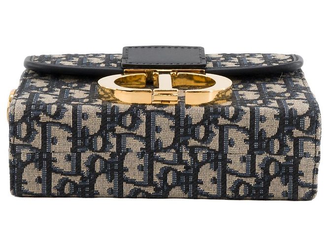 Autre Marque DIOR - Borsa a tracolla 30 Montaigne Box Dior in tela e pelle blu navy - vista 4