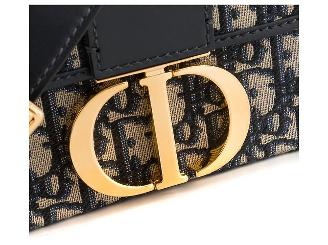 Autre Marque DIOR - Borsa a tracolla 30 Montaigne Box Dior in tela e pelle blu navy - vista 5