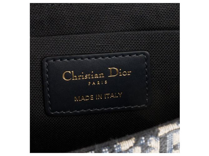 Autre Marque DIOR - Borsa a tracolla 30 Montaigne Box Dior in tela e pelle blu navy - vista 7