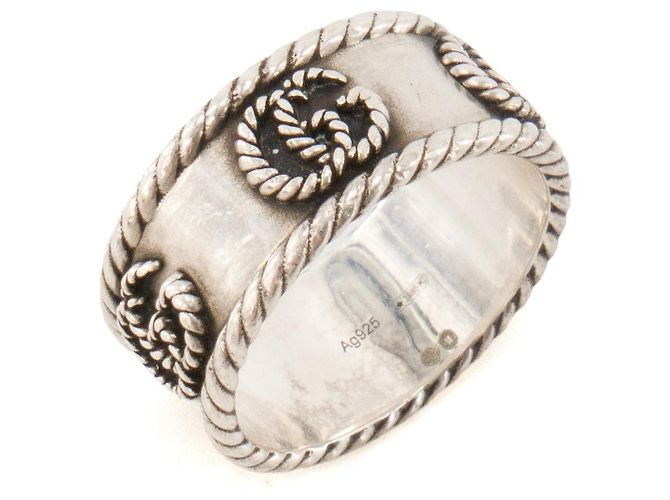 GUCCI - Anello Gucci GG Marmont in argento (T52) Metallico - vista 3