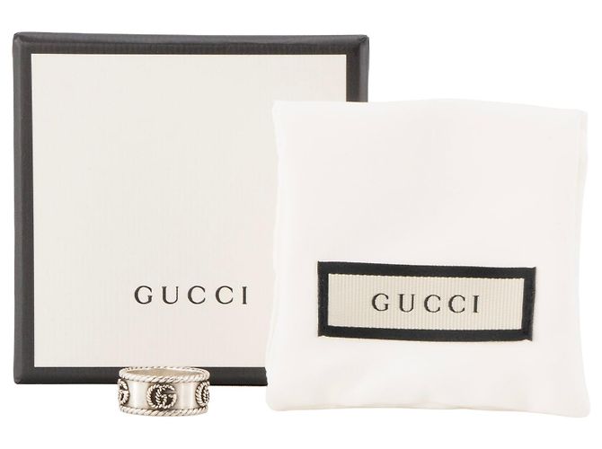 GUCCI - Anello Gucci GG Marmont in argento (T52) Metallico - vista 4