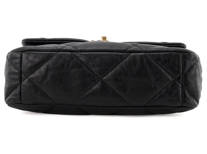 CHANEL - Borsa a tracolla Chanel 19 modello grande in pelle liscia nera Nero - vista 4