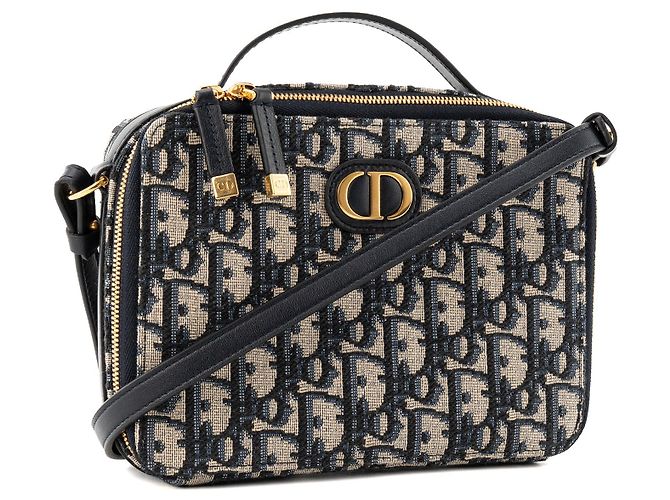 Autre Marque DIOR - Borsa a tracolla 30 Montaigne Pouch Dior in tela Dior Oblique blu navy e beige - vista 2
