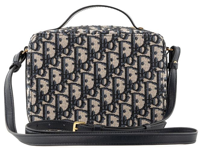Autre Marque DIOR - Borsa a tracolla 30 Montaigne Pouch Dior in tela Dior Oblique blu navy e beige - vista 3