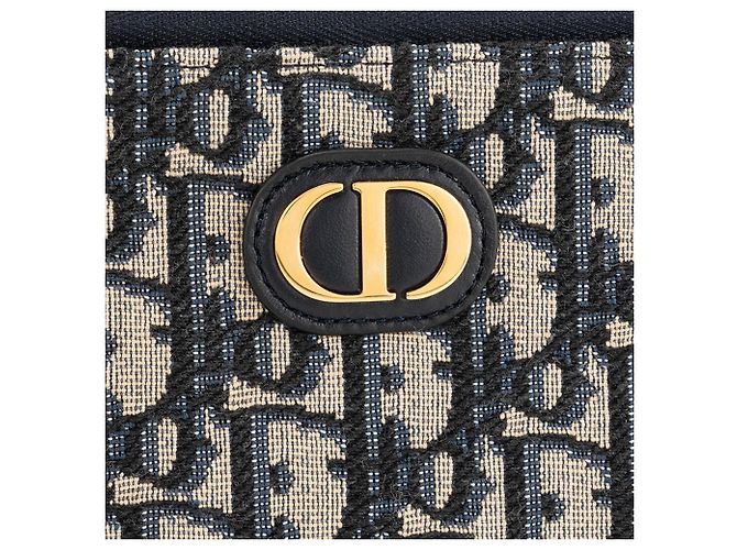 Autre Marque DIOR - Borsa a tracolla 30 Montaigne Pouch Dior in tela Dior Oblique blu navy e beige - vista 5