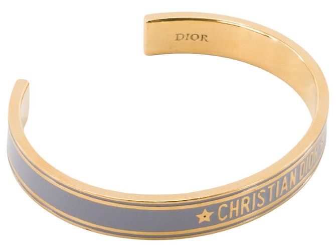 Autre Marque DIOR - Bracciale rigido Code Dior in metallo dorato e smalto blu - vista 3
