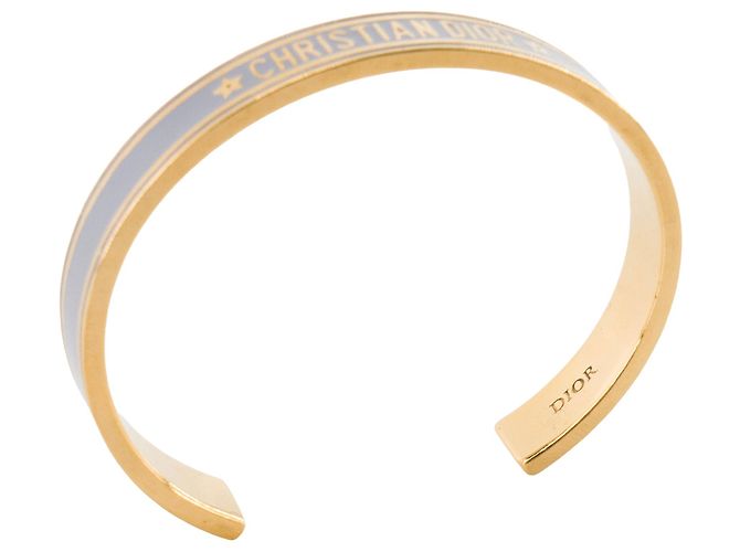 Autre Marque DIOR - Bracciale rigido Code Dior in metallo dorato e smalto blu - vista 4